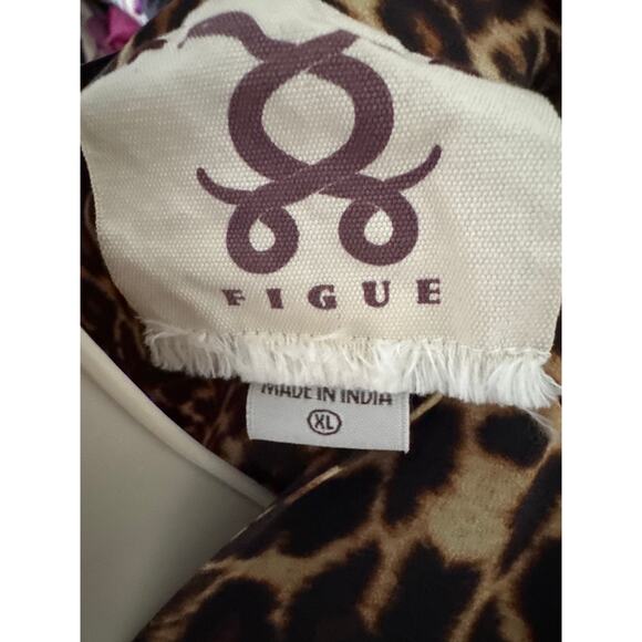 Figue Leopard Animal Print Long Sleeve Maxi Dress Size XL - Picture 8 of 8